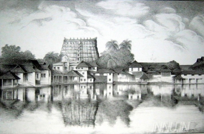 Buy Fine art painting Padmanabha Temple  by Artist Unknown Artist