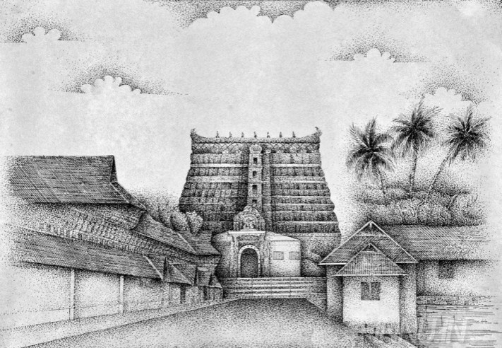 Buy Fine art painting Padmanabha Temple 1 by Artist Unknown Artist