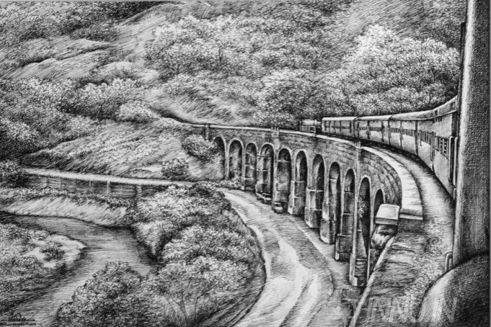 Buy Fine art painting Sengottai Bridge by Artist Unknown Artist