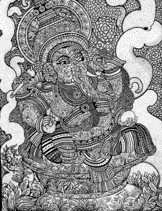 Buy Fine art painting Sri Ganesh by Artist Unknown Artist