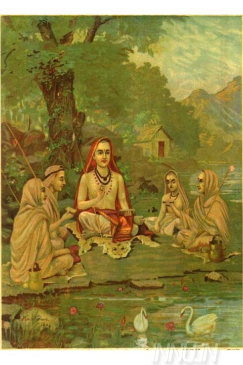Buy Fine art painting Srimadguru Adi Shankaracharya by Artist Raja Ravi Varma