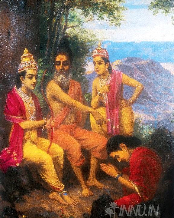 Buy Fine art painting Vishwamitra & Rama by Artist Raja Ravi Varma