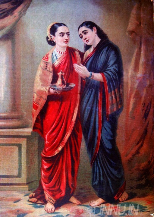 Buy Fine art painting Draupadi & Sudheshna 1 by Artist Raja Ravi Varma