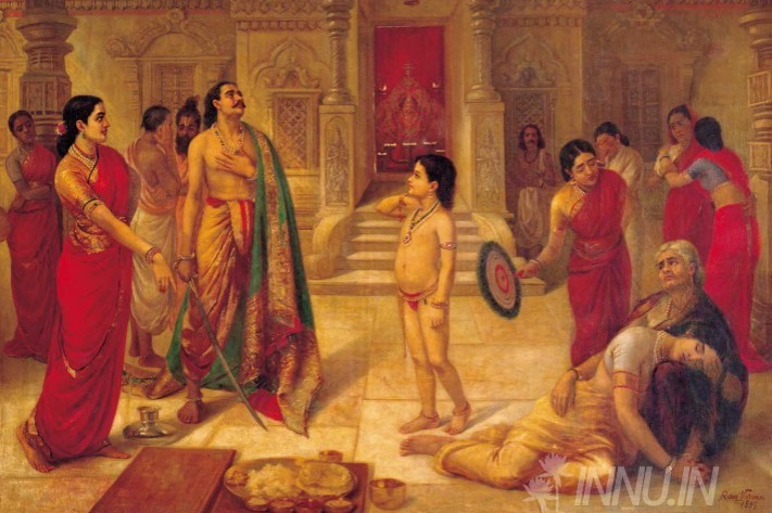 Buy Fine art painting Mohini & Rugmangada by Artist Raja Ravi Varma