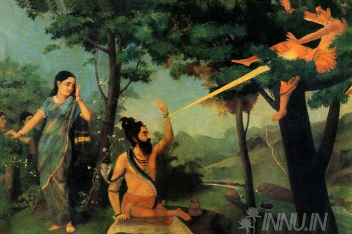 Buy Fine art painting Lord Shiva's Warning by Artist Raja Ravi Varma