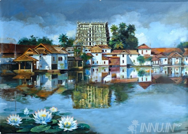Buy Fine art painting Padmanabha Temple by Artist Unknown Artist
