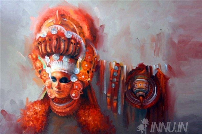 Buy Fine art painting Theyyam Painting  by Artist Unknown Artist