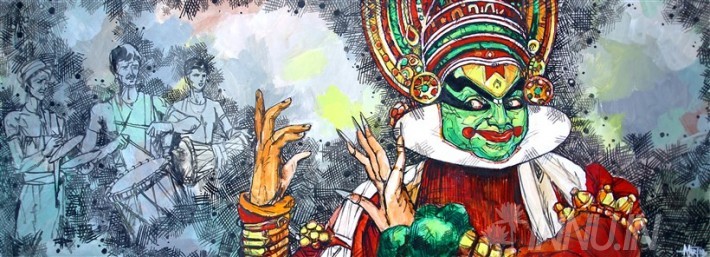 Buy Fine art painting Kathakali Performance  by Artist Unknown Artist