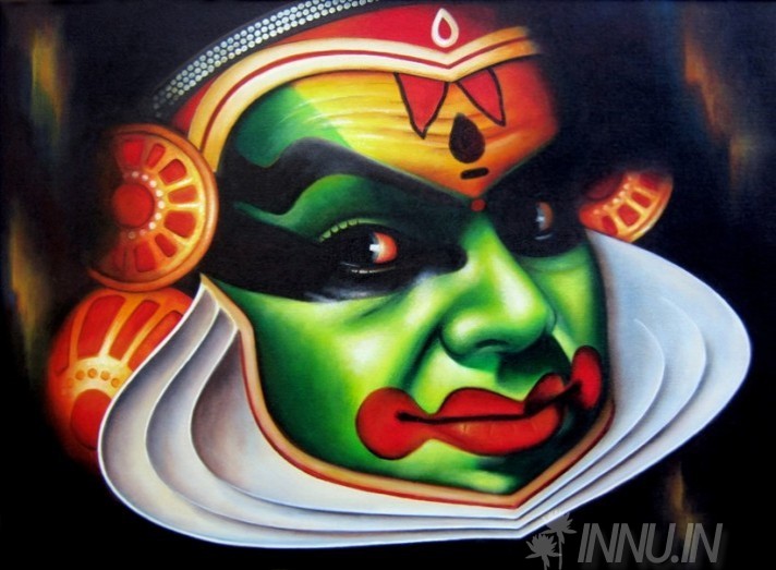 Buy Fine art painting Kathakali Face 1  by Artist Unknown Artist