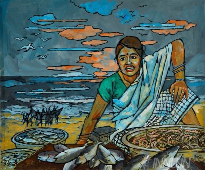 Buy Fine art painting The Fishmonger  by Artist Unknown Artist