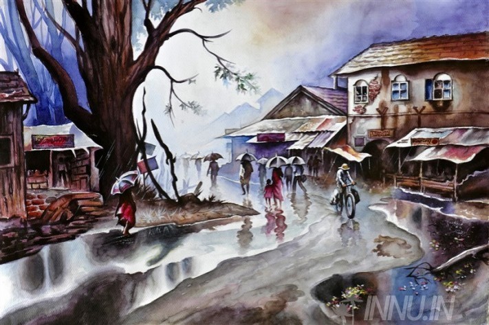Buy Fine art painting A Village  by Artist Unknown Artist