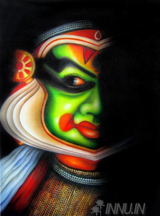 kathakali half face