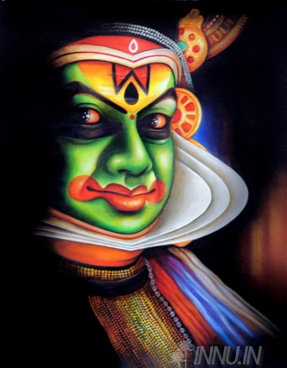 Buy Fine art painting Kathakali Face 5 by Artist Unknown Artist