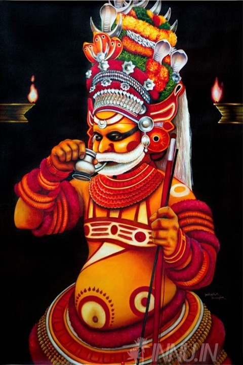 Buy Fine art painting Theyyam (Muthappan) by Artist Unknown Artist