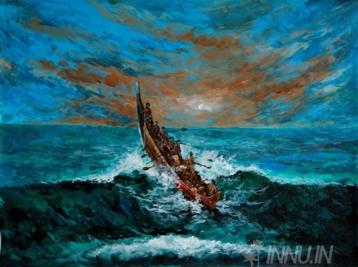 Buy Fine art painting Fishermen Seaboat 1 by Artist Martin