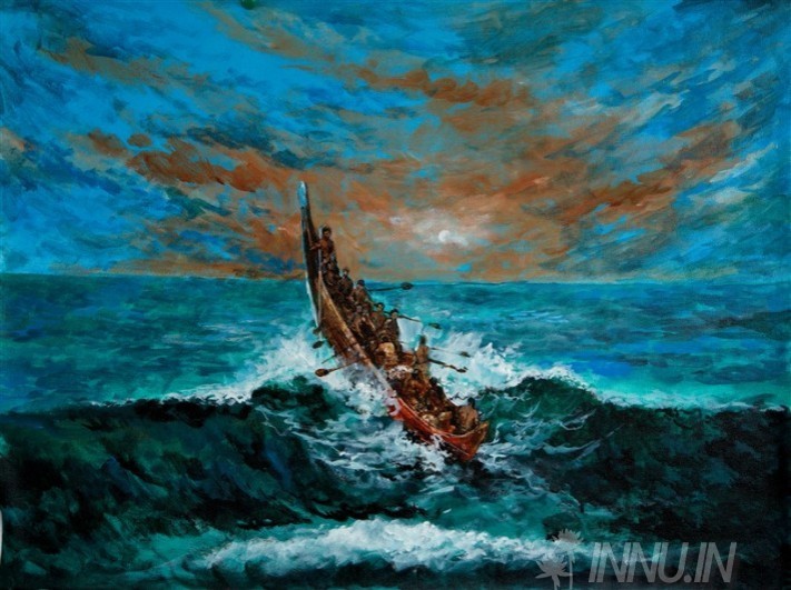 Buy Fine art painting Fishermen Seaboat 1 by Artist Martin