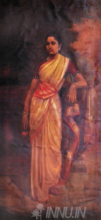Buy Fine art painting Indian Female Attire  by Artist Raja Ravi Varma