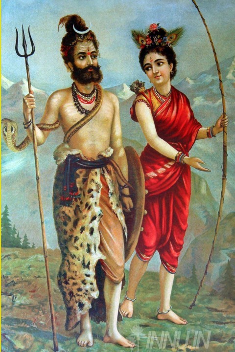 Buy Fine art painting Shiva Parvathy by Artist Raja Ravi Varma