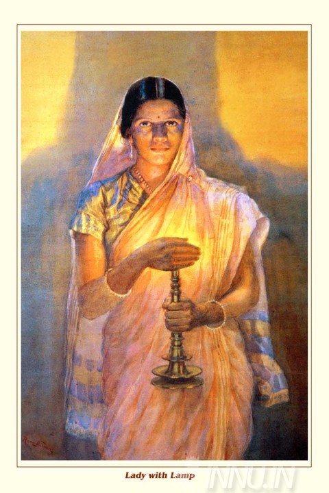 Buy Fine art painting Glow of Hope  by Artist Raja Ravi Varma