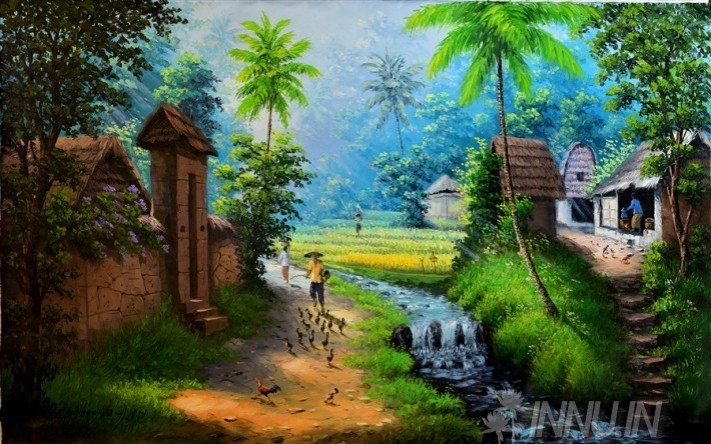 Buy Fine art painting Village Life 1 by Artist Unknown Artist