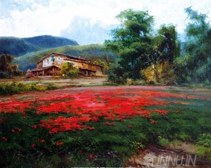 Buy Fine art painting Poppy Field  by Artist Unknown Artist