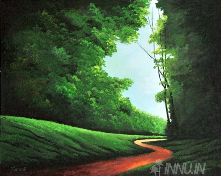 Buy Fine art painting Forest Path Road 1 by Artist Unknown Artist