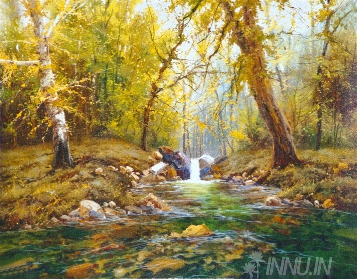 Buy Fine art painting A Stream Over Rocks by Artist Unknown Artist
