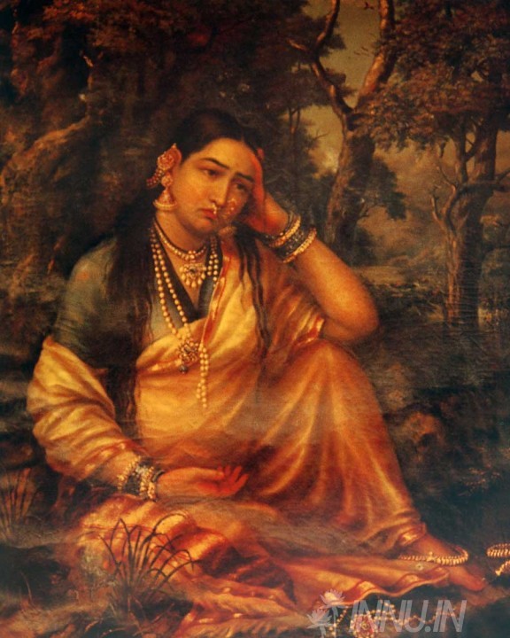 Buy Fine art painting Disappointed Lady  by Artist Raja Ravi Varma