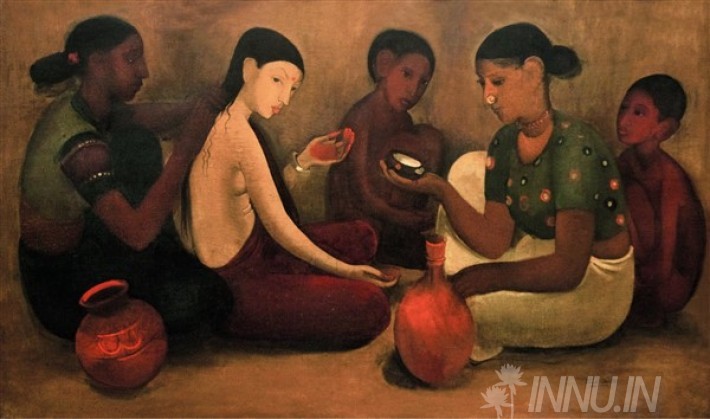 Buy Fine art painting Bride's Toilet by Artist Amrita Sher-Gil