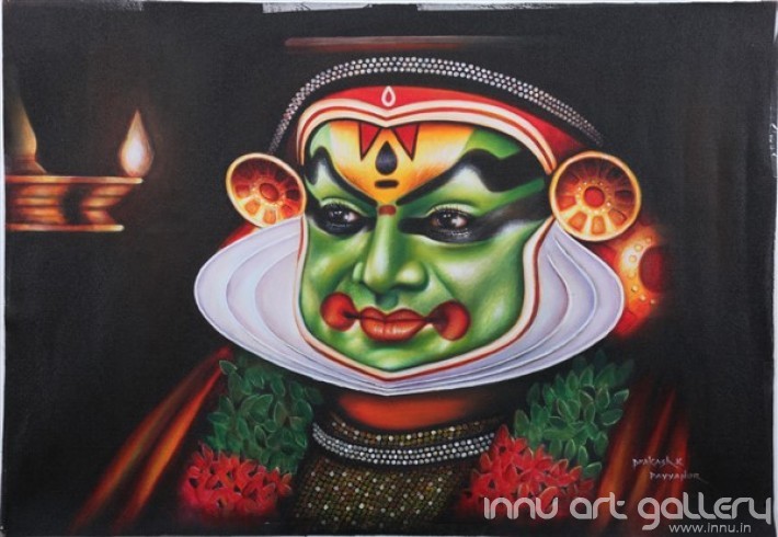 Buy Fine art painting Kathakali Face by Artist Prakash K Payyannur