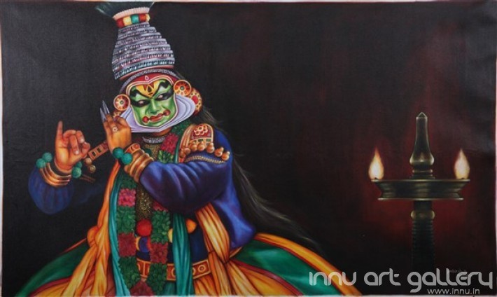 Buy Fine art painting Kathakali by Artist Prakash K Payyannur
