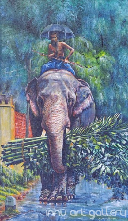 Buy Fine art painting Elephant by Artist Hari Kumar