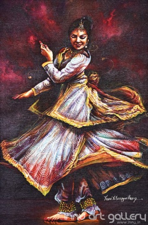 Buy Fine art painting Kathak Dancer by Artist Hari Kumar