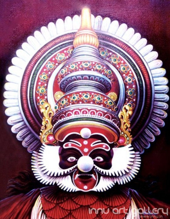 Buy Fine art painting Dhussasanan Kathakali Face by Artist Hari Kumar