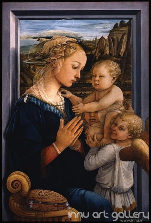 Buy Fine art painting Madonna and Child with two Angels by Artist Filippo Lippi