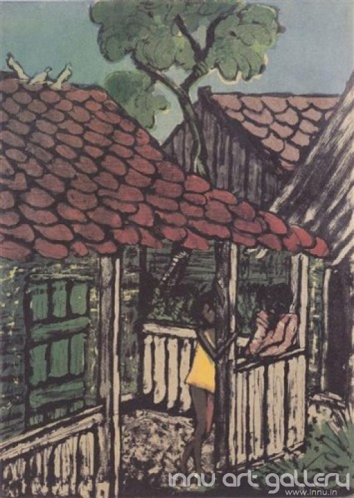 Buy Fine art painting Zwei Zigeunerkinde Vor Der Hütte by Artist Otto Mueller