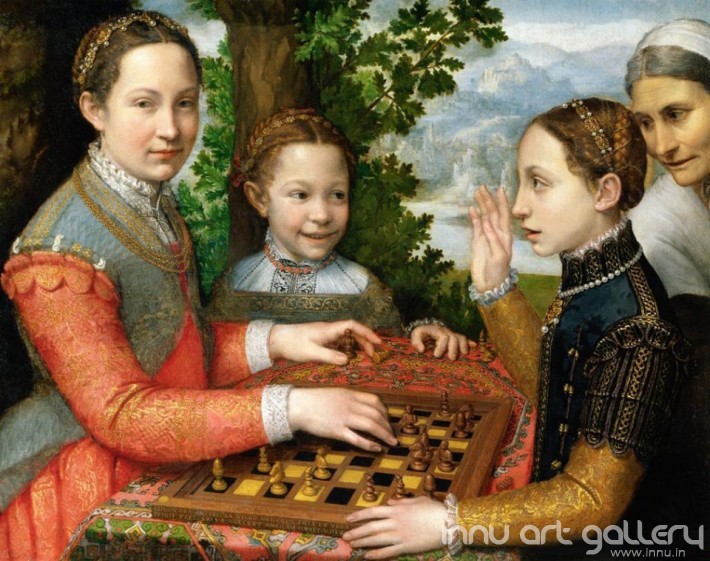 Buy Fine art painting Sisters playing chess by Artist Sofonisba Anguissola