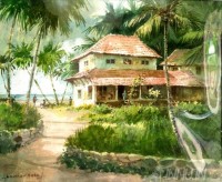 Fine art  - Beach Resort by Artist Shankar Babu