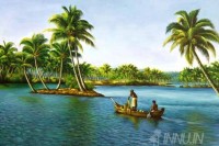 Fine art  - Fishing in a rowboat by Artist 