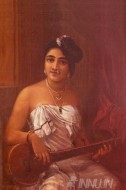 Fine art  - Lady with Veena by Artist Raja Ravi Varma