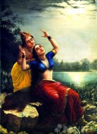 Fine art  - Radhamadhavam by Artist Raja Ravi Varma