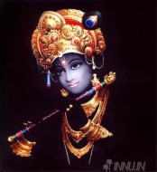 Fine art  - Lord Krishna with flute 1 by Artist 