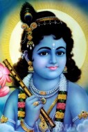 Fine art  - Lord Krishna with flute 3 by Artist 