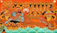 Fine art  - Mural Mahavishnu Ananthasayanam 1 by Artist 