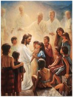 Fine art  - Jesus christ with kids by Artist 