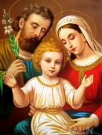 Fine art  - Joseph Mary and child Jesus. by Artist 