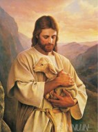 Fine art  - Jesus with a goat by Artist 