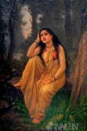 Fine art  - Damayanti Forlorn by Artist Raja Ravi Varma