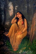 Fine art  - Damayanti Forlorn by Artist Raja Ravi Varma