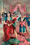 Fine art  - Draupadi Vastrakshepam by Artist Raja Ravi Varma